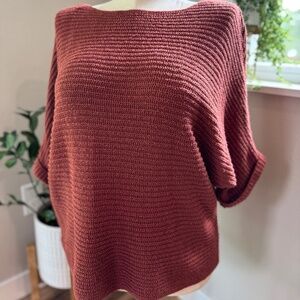 Sadie & Sage Rust Oversized 3/4 sleeve tunic sweater